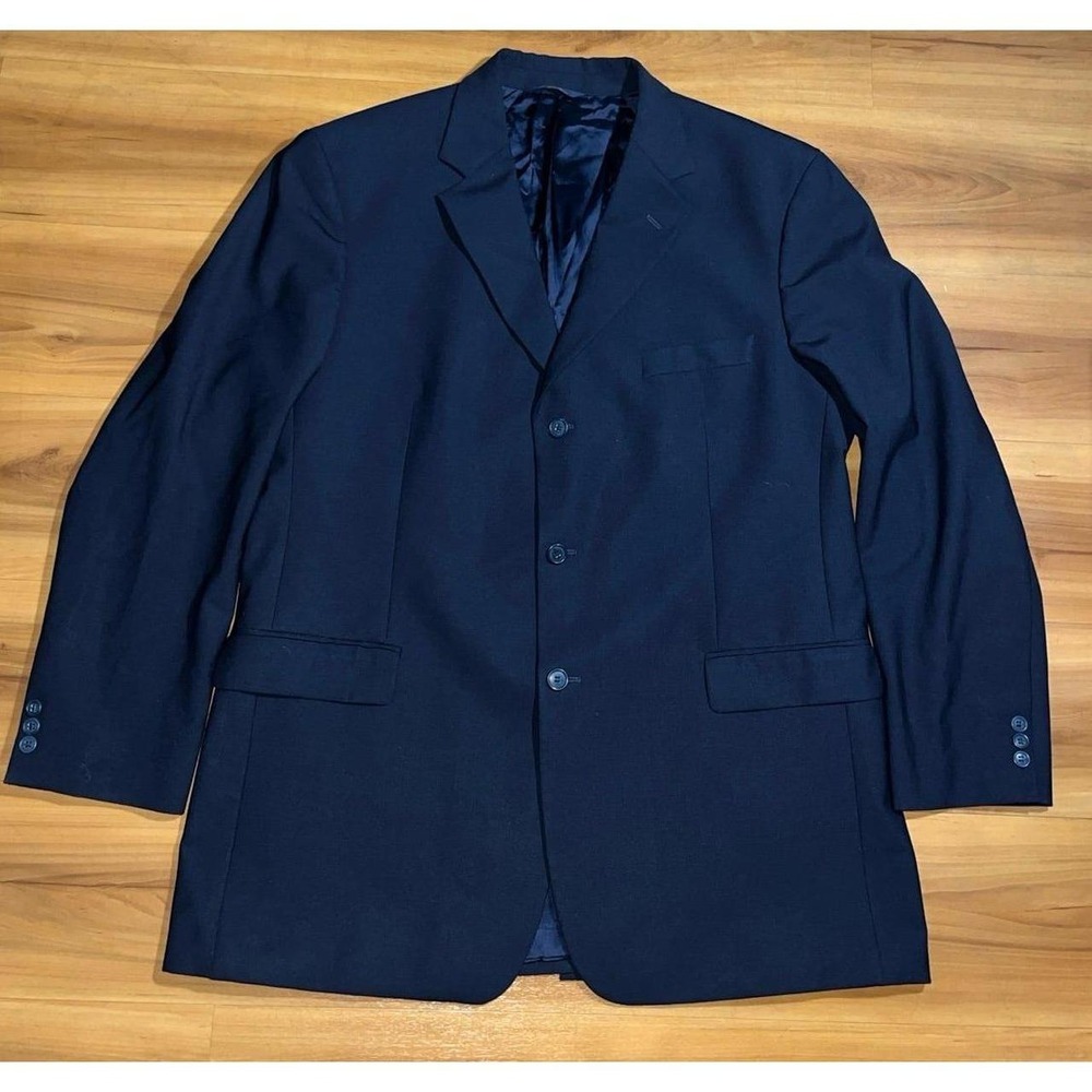 Brooks Brothers Stretch Solid Navy Blue Minimalist 3 Button Blazer Sports Coat
